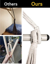 Load image into Gallery viewer, ADVOKAIR Hanging Chair Hammock Chair Swing (500 lbs Max) - Comfortable Hanging Rope Swing for Bedroom, Outdoor Patio, Porch, Deck - Indoor and Outdoor - Sturdy Steel Bar with Anti-Slip Safety Rings