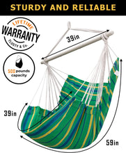 Load image into Gallery viewer, ADVOKAIR Hanging Chair Hammock Chair Swing (500 lbs Max) - Comfortable Hanging Rope Swing for Bedroom, Outdoor Patio, Porch, Deck - Indoor and Outdoor - Sturdy Steel Bar with Anti-Slip Safety Rings
