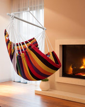 Load image into Gallery viewer, ADVOKAIR Hanging Chair Hammock Chair Swing (500 lbs Max) - Comfortable Hanging Rope Swing for Bedroom, Outdoor Patio, Porch, Deck - Indoor and Outdoor - Sturdy Steel Bar with Anti-Slip Safety Rings