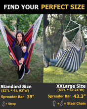 Load image into Gallery viewer, ADVOKAIR Hammock Chair Swing-XXL Large Hanging Hammock Chair-Max 500 Lbs-63in Hammock Swing- Roomy & Heavy Duty