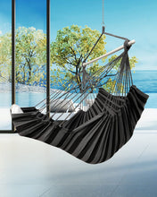 Load image into Gallery viewer, ADVOKAIR Hanging Hammock Chair Large Swing Chair with Foot Rest and Hardware,Max 500lbs,Steel Spread Bar with Anti Slips, 2 Cushions and Side Pocket ,Indoor/Outdoor Use