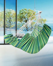 Load image into Gallery viewer, ADVOKAIR Hanging Hammock Chair Large Swing Chair with Foot Rest and Hardware,Max 500lbs,Steel Spread Bar with Anti Slips, 2 Cushions and Side Pocket ,Indoor/Outdoor Use