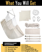 Load image into Gallery viewer, ADVOKAIR Hammock Chair Swing-XXL Large Hanging Hammock Chair-Max 500 Lbs-63in Hammock Swing- Roomy & Heavy Duty