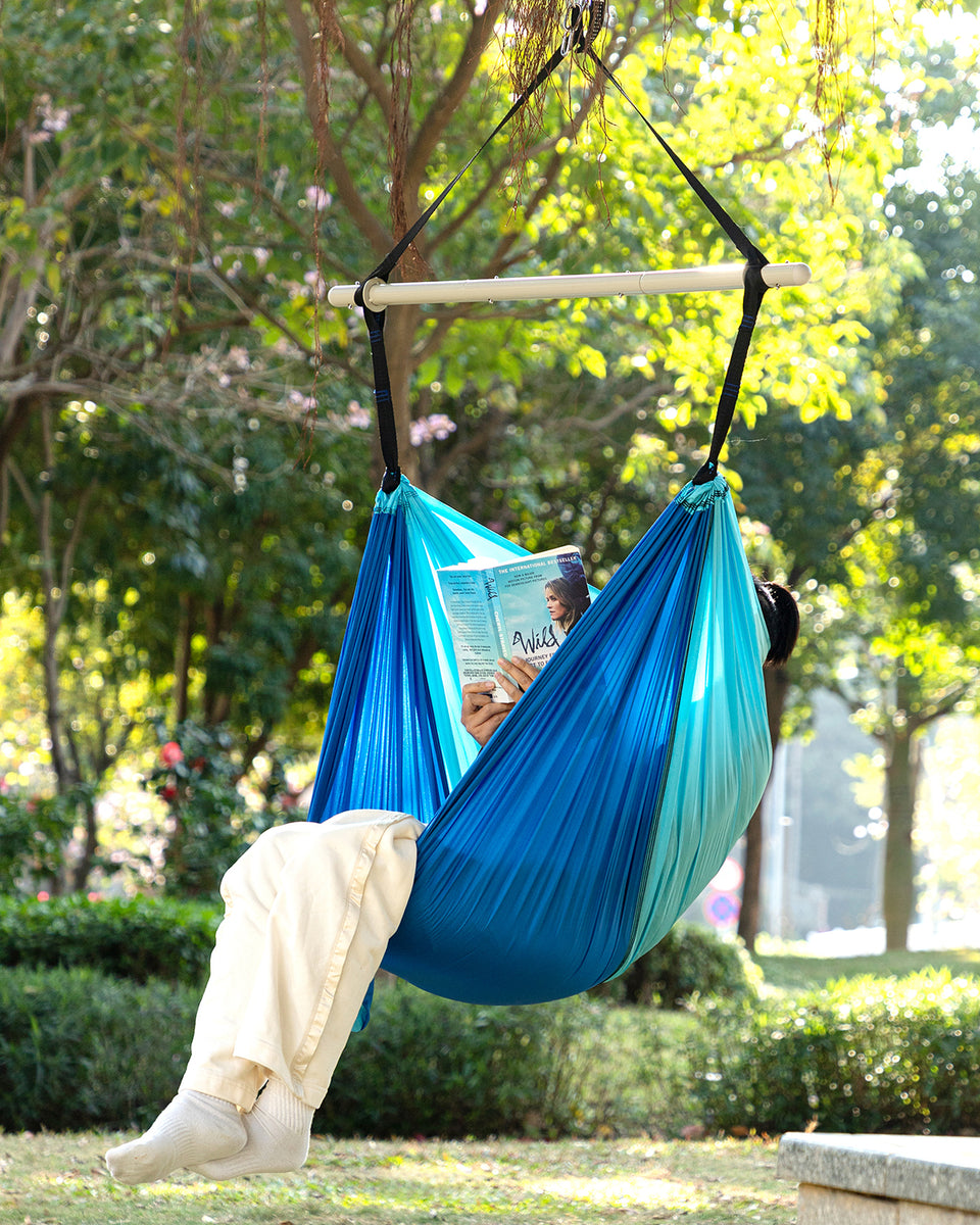 ADVOKAIR Hanging Hammock Chair Large Swing Chair with Foot Rest and Ha