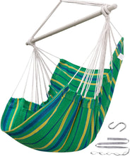 Load image into Gallery viewer, ADVOKAIR Hanging Chair Hammock Chair Swing (500 lbs Max) - Comfortable Hanging Rope Swing for Bedroom, Outdoor Patio, Porch, Deck - Indoor and Outdoor - Sturdy Steel Bar with Anti-Slip Safety Rings
