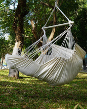 Load image into Gallery viewer, ADVOKAIR Hanging Hammock Chair Large Swing Chair with Foot Rest and Hardware,Max 500lbs,Steel Spread Bar with Anti Slips, 2 Cushions and Side Pocket ,Indoor/Outdoor Use
